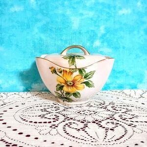 Vintage 1940 Meito Porcelain Japan Antique Covered Serving Dish Sun Glory Floral